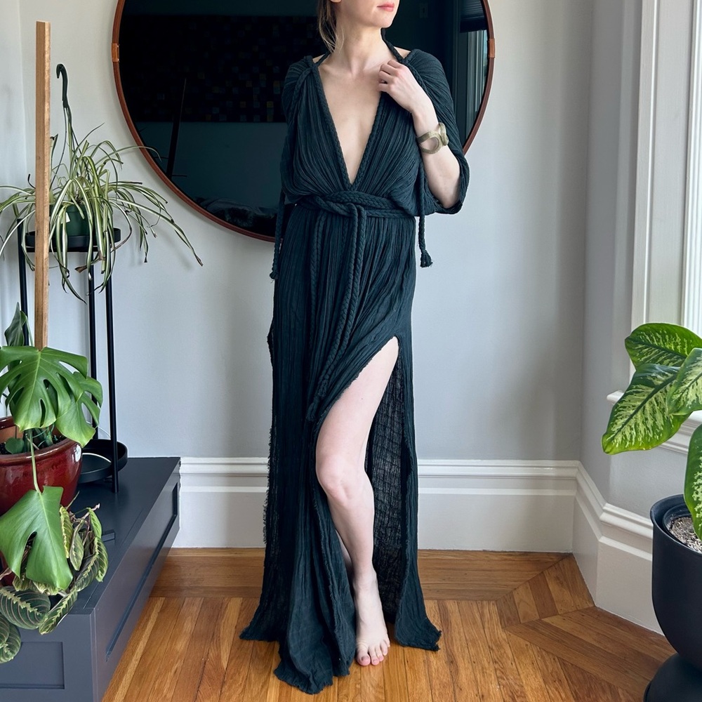 Kasia Kulenty Athena beach gown, blue-black, one size